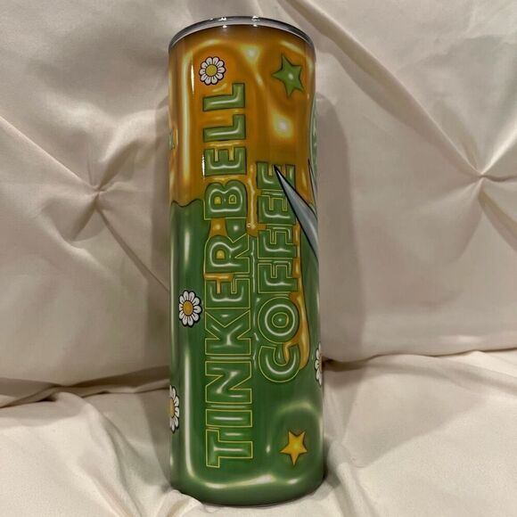 Disney Peter Pan Tinker Bell Insulated Tumbler 20oz Stainless Steel & Straw NEW - Picture 3 of 8